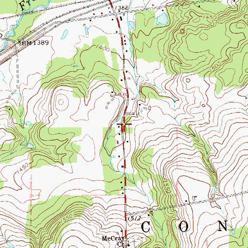 Topographic Map of McCray School, PA