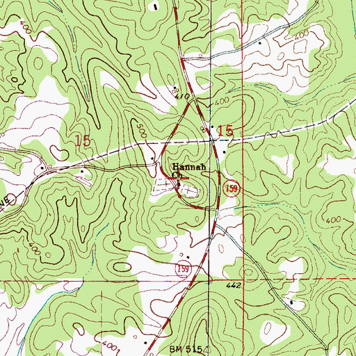 Topographic Map of Hannah Church, AL