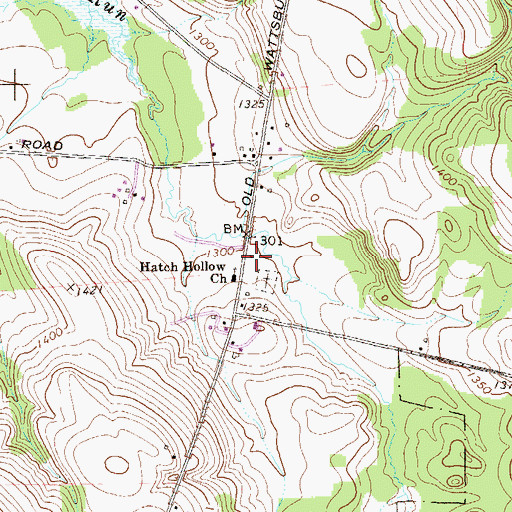 Topographic Map of Hatch Hollow School, PA