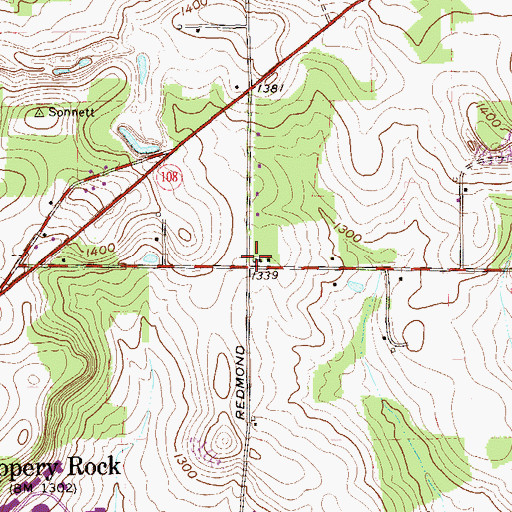 Topographic Map of Miller School, PA