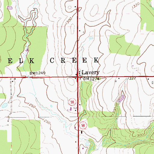 Topographic Map of Elk School, PA
