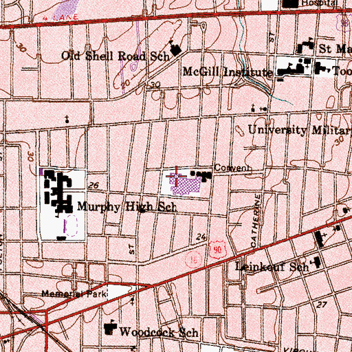 Topographic Map of Hannon Park, AL