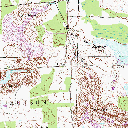 Topographic Map of Bowie School, PA