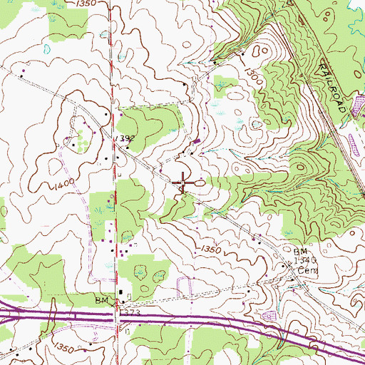 Topographic Map of Mount Nebo School, PA