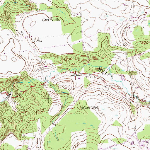 Topographic Map of Millburn School, PA