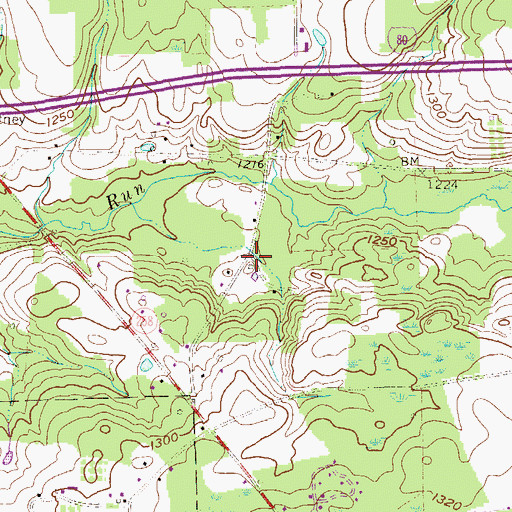 Topographic Map of Cribbs School, PA