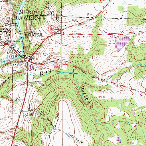 Topographic Map of Potter Run School, PA