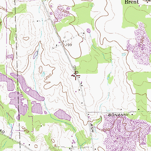 Topographic Map of Burns School, PA