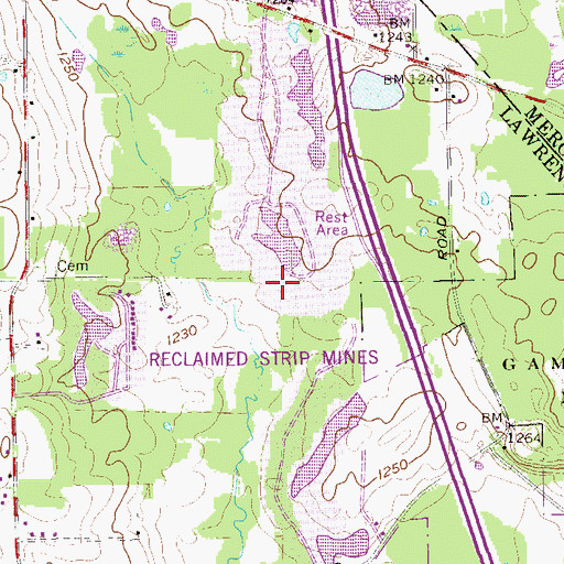 Topographic Map of Mount Pleasant School, PA