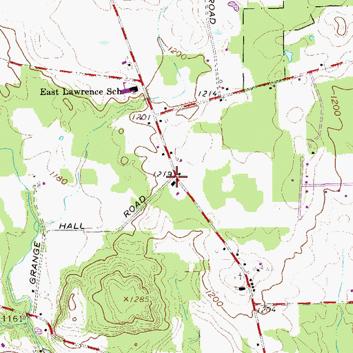 Topographic Map of Center School, PA