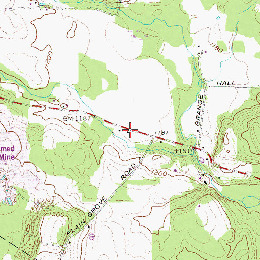 Topographic Map of Oak Grove School, PA