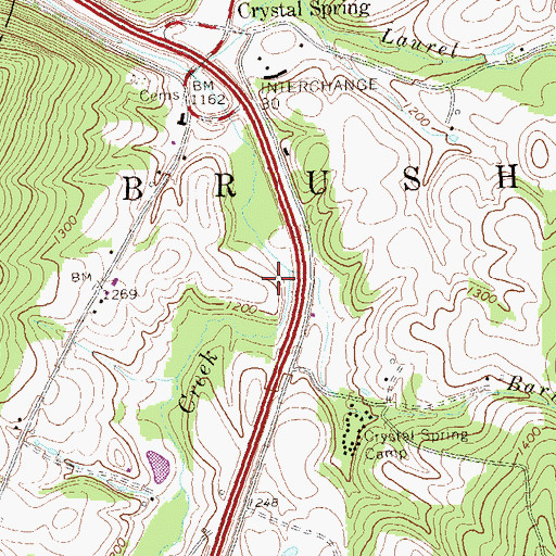 Topographic Map of Buffalo School (historical), PA