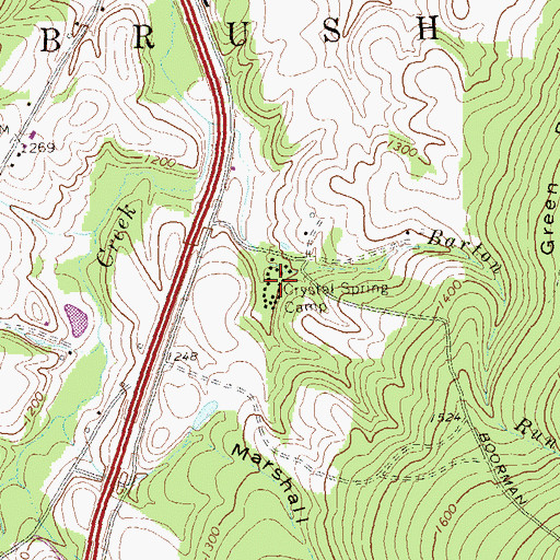 Topographic Map of Crystal Spring, PA