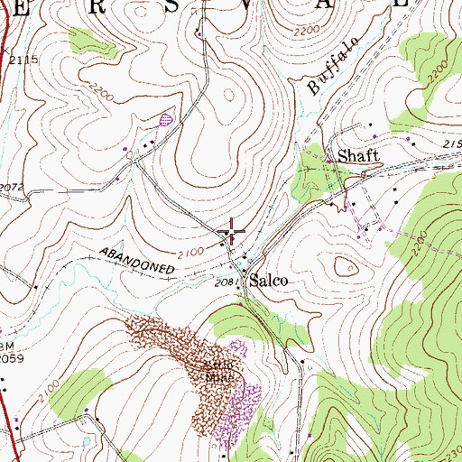 Topographic Map of Sugar Grove School, PA
