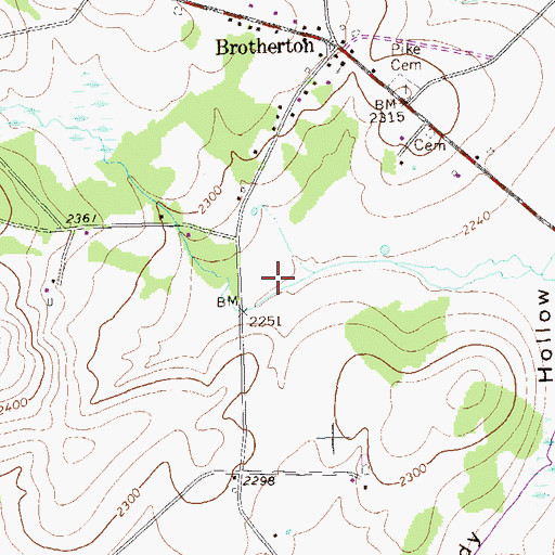 Topographic Map of Sandy Hollow School, PA