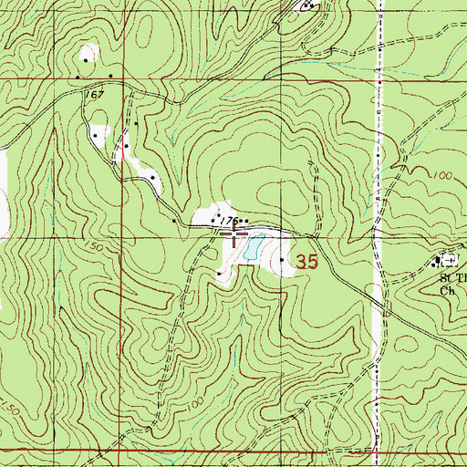 Topographic Map of Happy Hill, AL