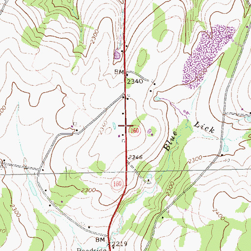 Topographic Map of Walker School, PA