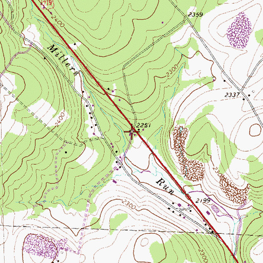 Topographic Map of Plank Road School, PA