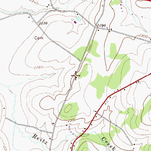 Topographic Map of Glessner School, PA
