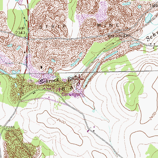 Topographic Map of Cambria Four Mine Station, PA
