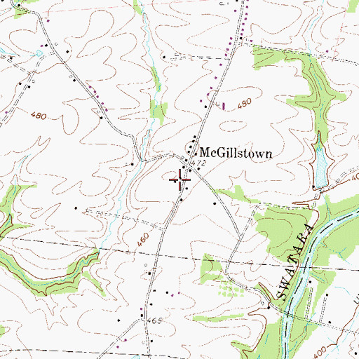 Topographic Map of McGill School, PA