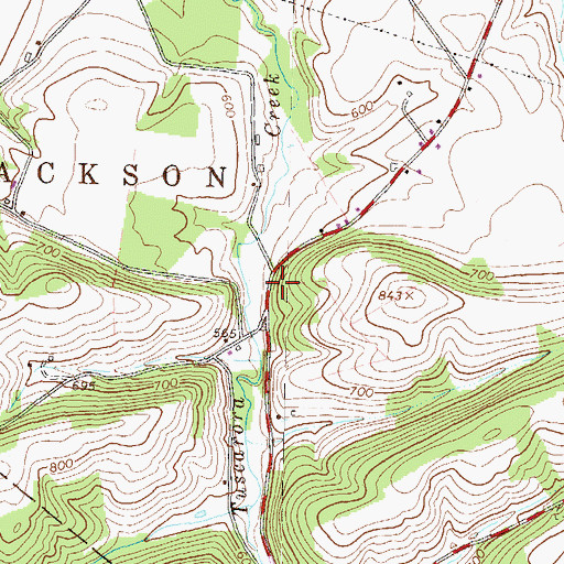 Topographic Map of Hazlett School (historical), PA