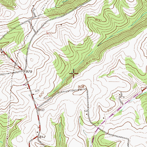 Topographic Map of Ocker School (historical), PA