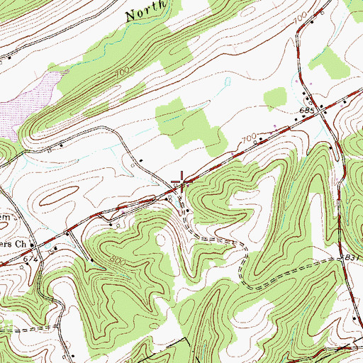 Topographic Map of Fiss School, PA
