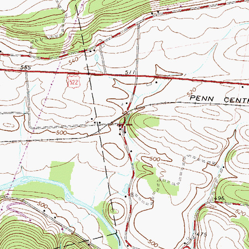 Topographic Map of Pawling Station, PA