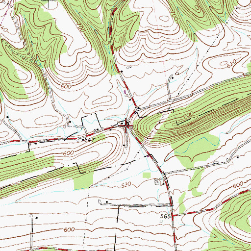 Topographic Map of Fairoak School, PA