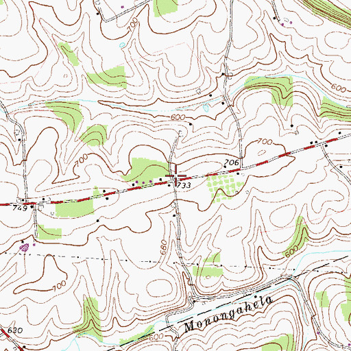 Topographic Map of Brouse School, PA