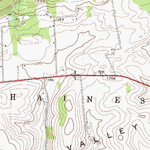 Topographic Map of Wolfs Chapel (historical), PA