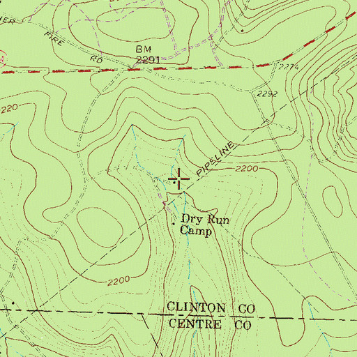 Topographic Map of Lewis Camp, PA
