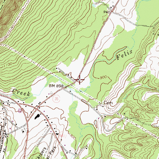 Topographic Map of Shade Gap Station, PA