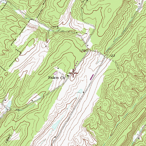 Topographic Map of Salem School, PA
