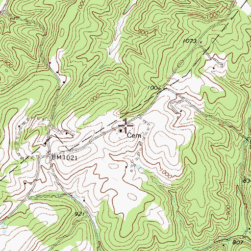Topographic Map of Old Baptist Church, PA