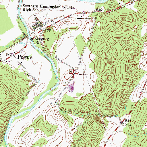 Topographic Map of Jefferson School, PA