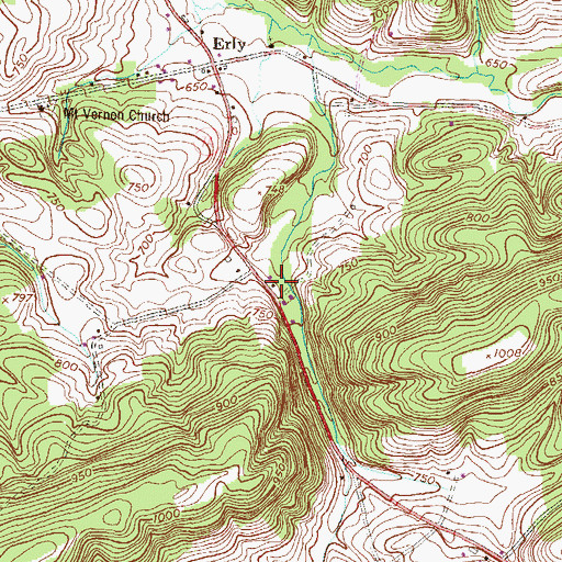 Topographic Map of Red School, PA
