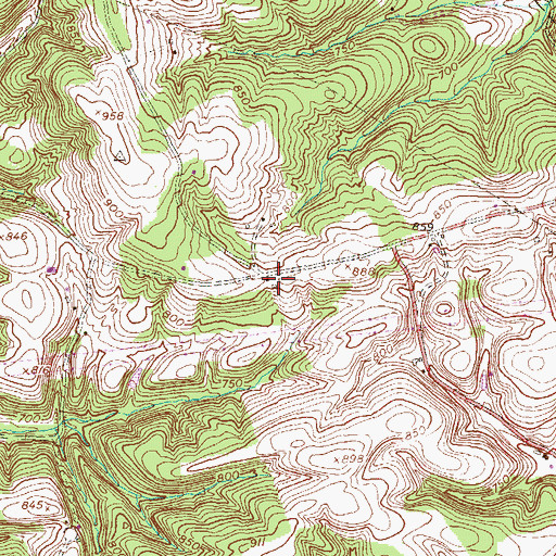 Topographic Map of Ridge School, PA