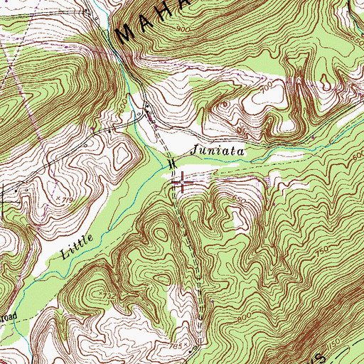 Topographic Map of Mahanoy (historical), PA