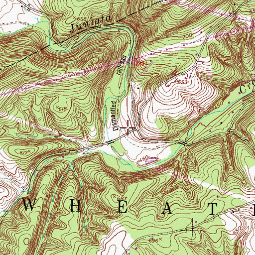 Topographic Map of Weaver (historical), PA