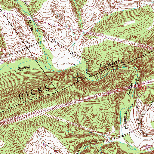 Topographic Map of The Narrows, PA