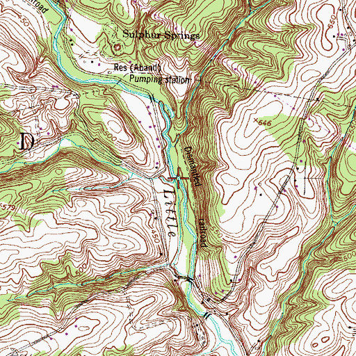 Topographic Map of Dornbach Run, PA