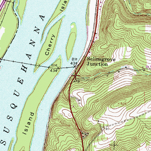 Topographic Map of Jews Hollow, PA