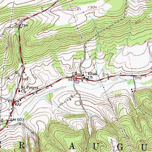 Topographic Map of Renns School (historical), PA