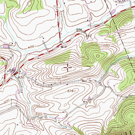 Topographic Map of Scull Hill, PA
