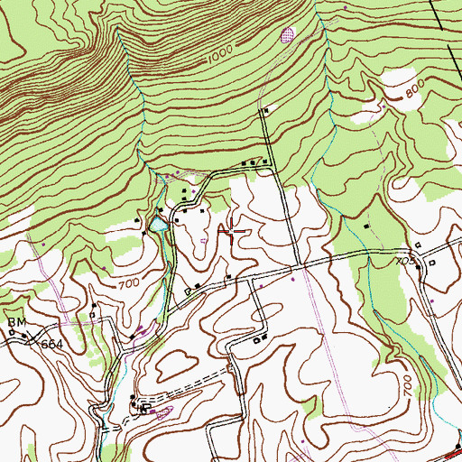 Topographic Map of Eagel View Springs Golf Course, PA