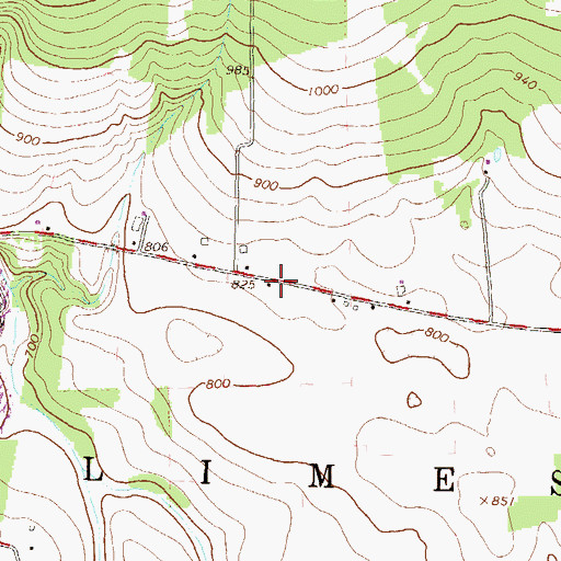 Topographic Map of Ecktown School, PA