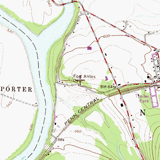 Topographic Map of River Mill School (historical), PA