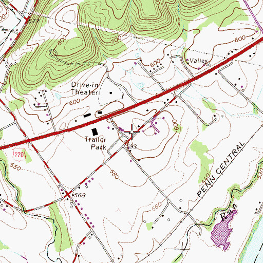 Topographic Map of Whiteoak School, PA
